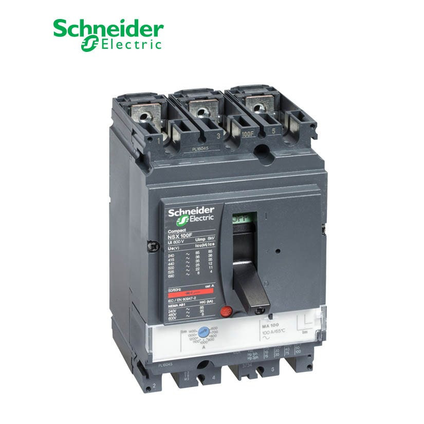 SCHNEIDER - MCCB Breaker, ComPact NSX100N, 3P 3d, 50kA at 415 VAC, MicroLogic 5.2A Trip Unit 40A