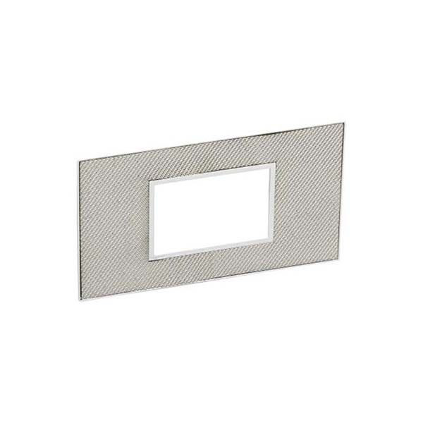 LEGRAND - Plate Arteor, BS, 2 Gang, Square, 3 Modules, Woven Metal