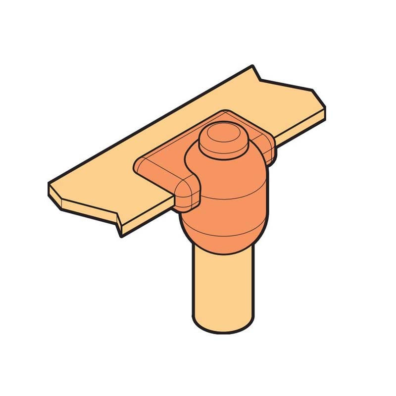 BAHRA EARTHING - Mould "T" Connection, Horizontal Bar 25x3mm to Earth Rod Diameter 17.2mm