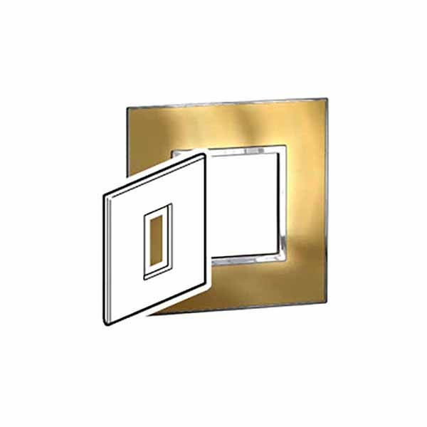 LEGRAND - Plate Arteor, French/German, Square, 1 Module, Gold Brass