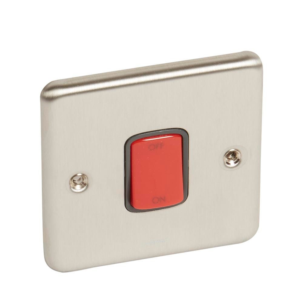 LEGRAND - Switch 45A 250V 1G DP, Auth. Brush S/S, Synergy 