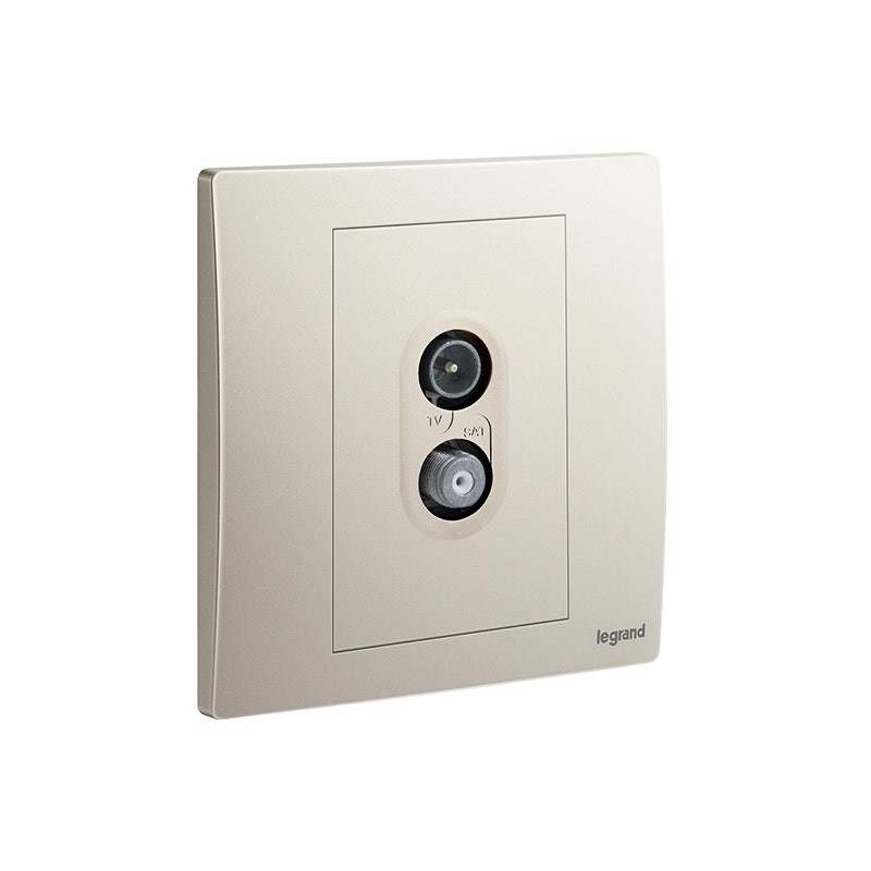LEGRAND - TV-SAT Socket Outlet Mallia Senses, 1 Gang, Champagne