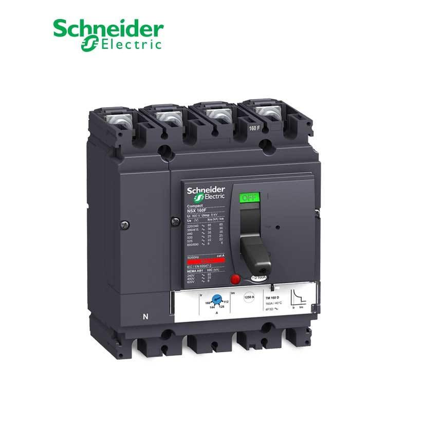 SCHNEIDER - MCCB Breaker, ComPact NSX160F, 4P 4d, 36kA at 415 VAC, TMD Trip Unit 100A