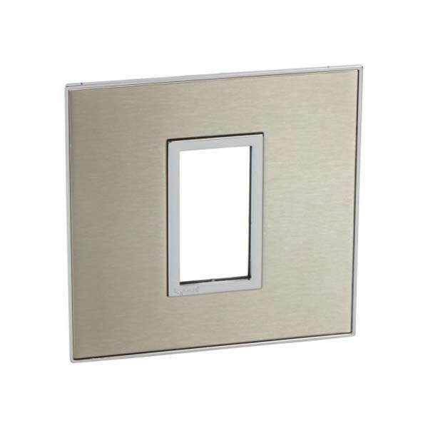 LEGRAND - Plate Arteor, French/German, Square, 1 Module, Stainless Steel