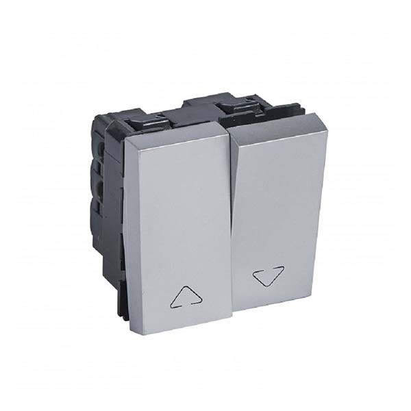 LEGRAND - Double Push-Button Arteor, for Electric Roller Blinds Control, 10A, 2 Modules, Aluminium