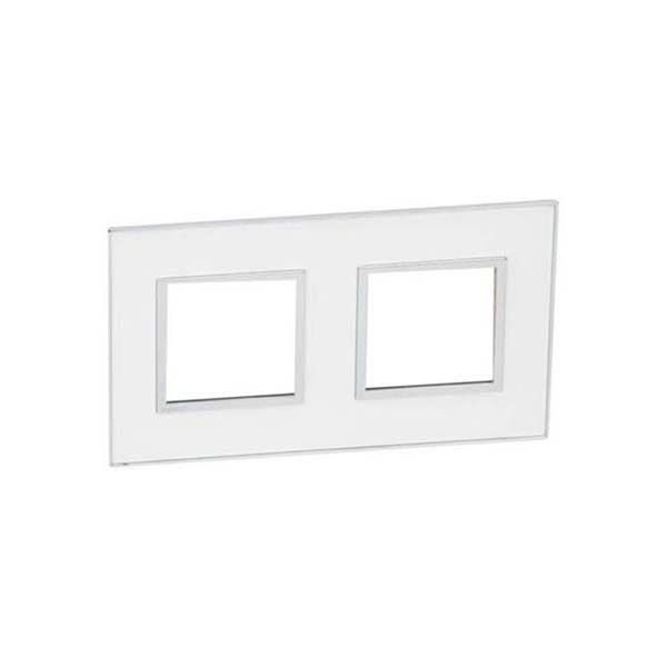 LEGRAND - Plate Arteor, French/German, Square, 2x2 Modules, Mirror White