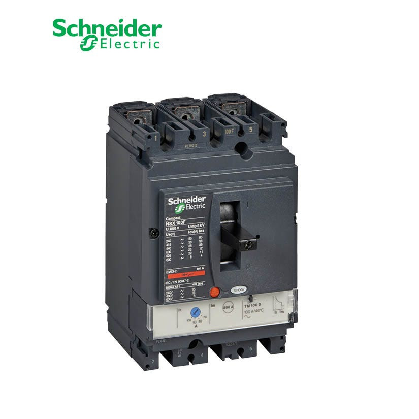 SCHNEIDER - MCCB Breaker, ComPact NSX100F, 3P 3d, TMD Trip Unit 16A, 36kA at 415 VAC