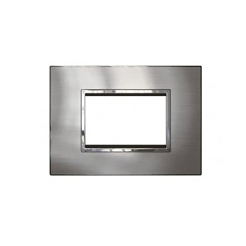 LEGRAND - Cover Plate with Frame Arteor, Indian , 3 Modules, Square, Stainless Steel