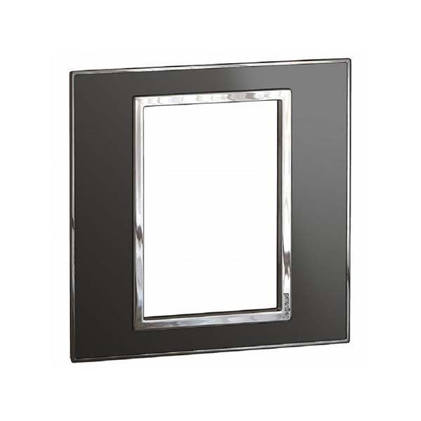 LEGRAND - Plate Arteor, BS, 1 Gang, Square, 3 Modules, Reflective Black