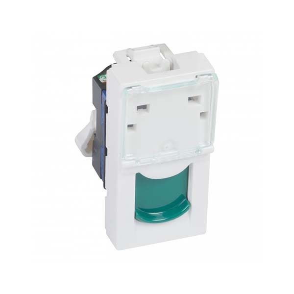LEGRAND - Data Socket Arteor, RJ45, Cat.6, UTP, 1 Module, White, Green Shutter