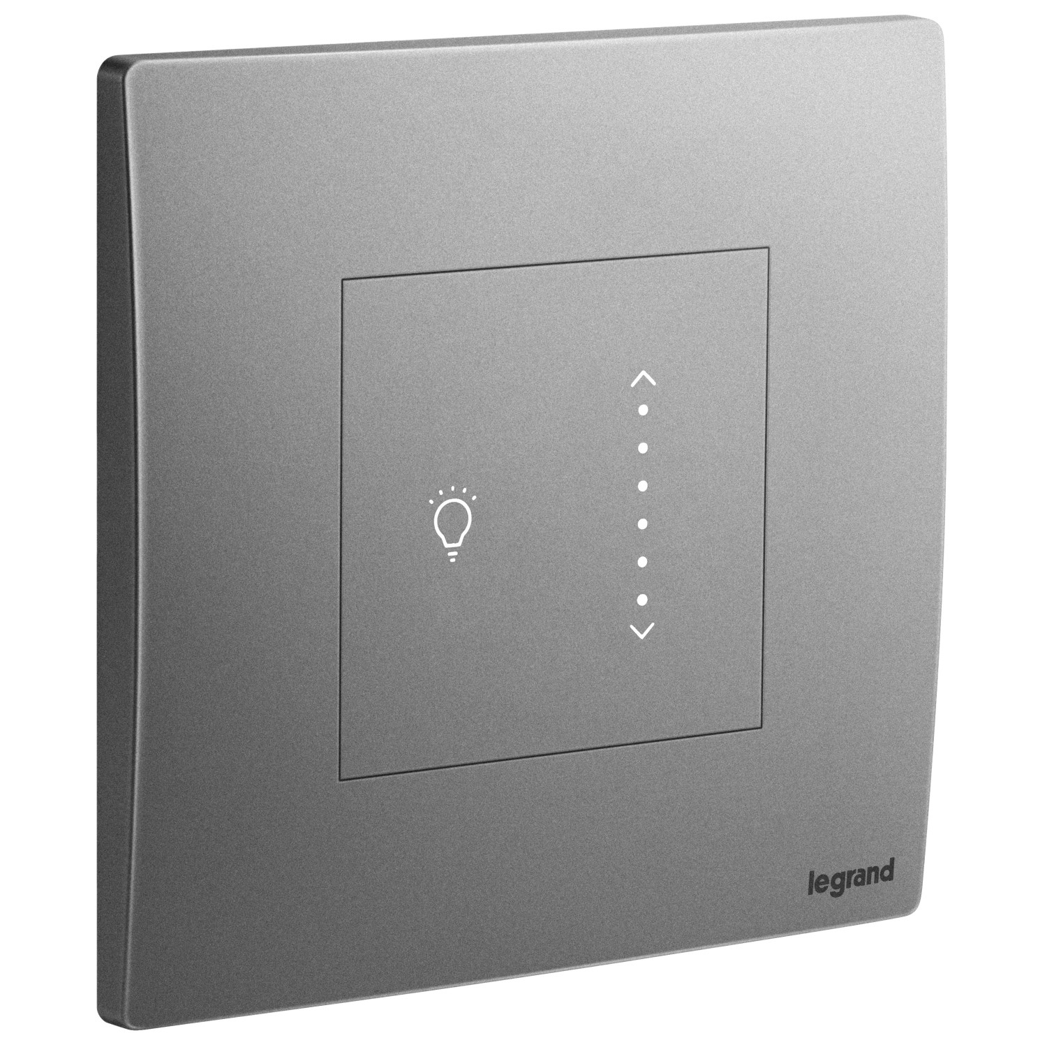LEGRAND - Sliding Touch Dimmer Mallia, with Neutral, 300 W, 1 Gang, Dark Silver