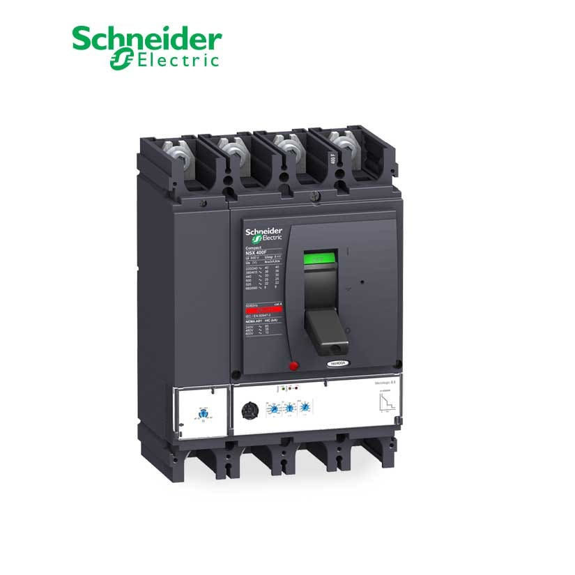 SCHNEIDER - MCCB Breaker, ComPact NSX400N, 50kA at 415 VAC, MicroLogic 2.3 Trip Unit 250A, 4P 4d