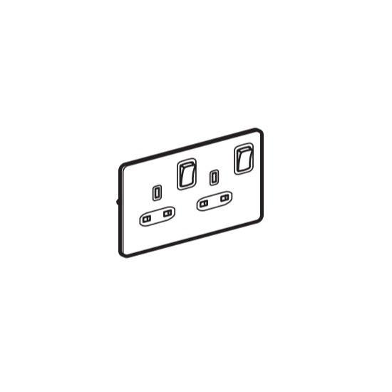 LEGRAND - Switch -13 A -250 V, 2 Gang, Sleek Design Glossy Gold