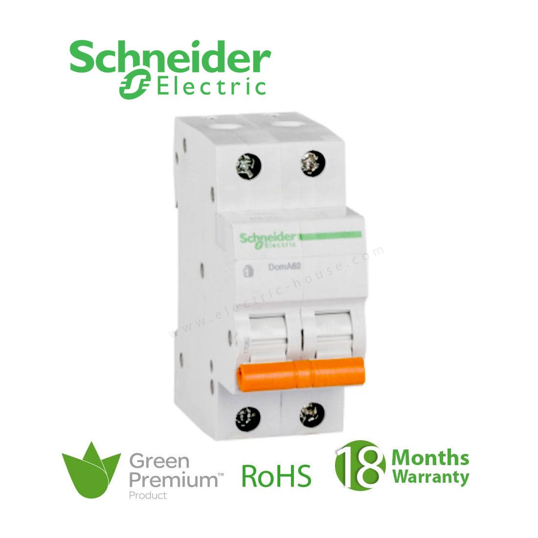 SCHNEIDER - MCB Breaker, Domae, 2P, 25A, C curve, 6000A