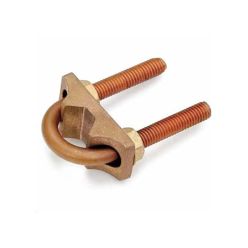 BAHRA EARTHING - U-Bolt Single Plated Clamp for Rod 20-25mm to Flat Tape, Type E