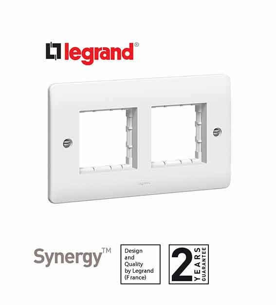 LEGRAND - Carrier Plate Synergy, for 4 Mosaic Modules, 2 Gang, White