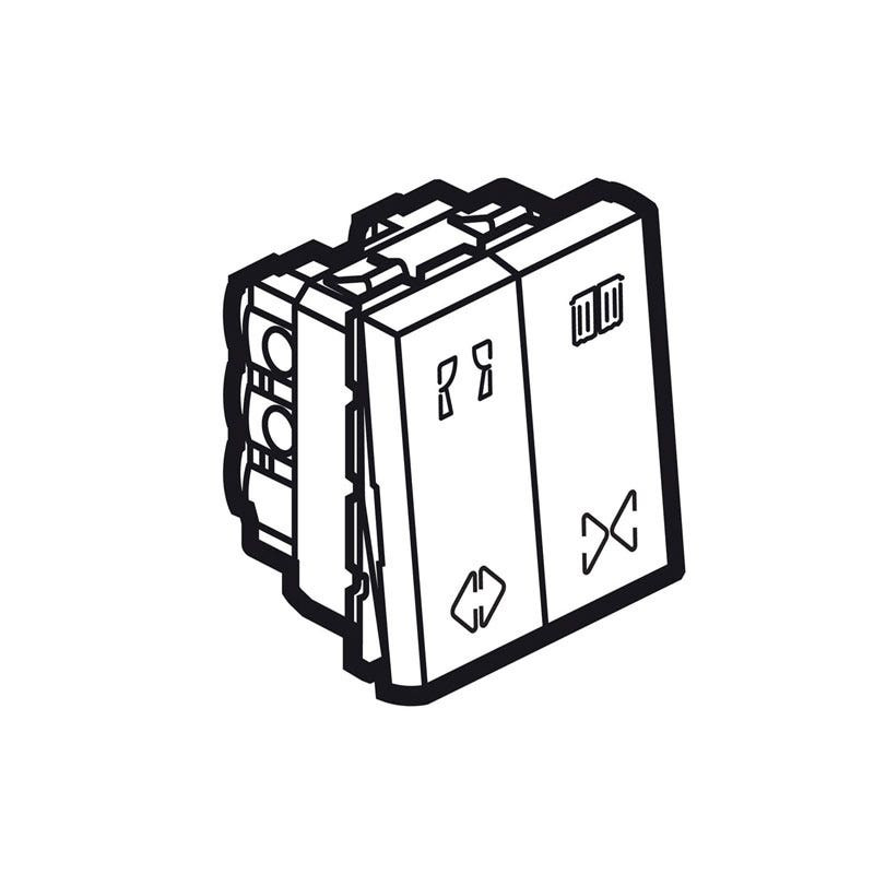 LEGRAND - Double Switch Arteor for Curtain Control, 10 A, 2 Modules, Magnesium