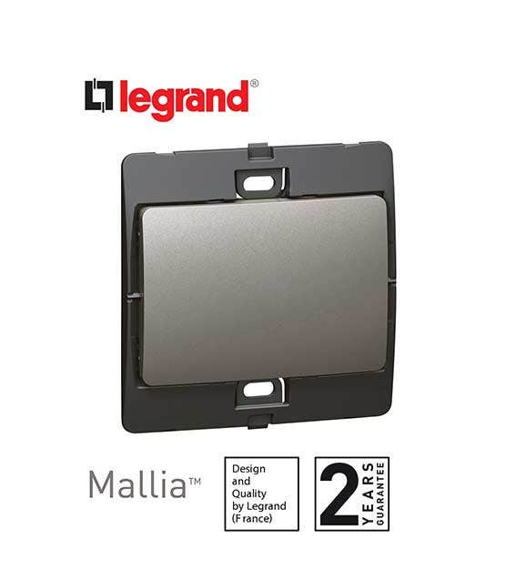 DISCONTINUED LEGRAND - Single Pole Switch Mallia, 1 Gang, 1 Way, 10 AX, 250 V~, Dark Silver