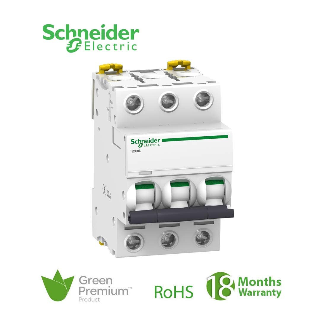 SCHNEIDER - MCB Breaker, Acti9 iC60L, 3P, 63A