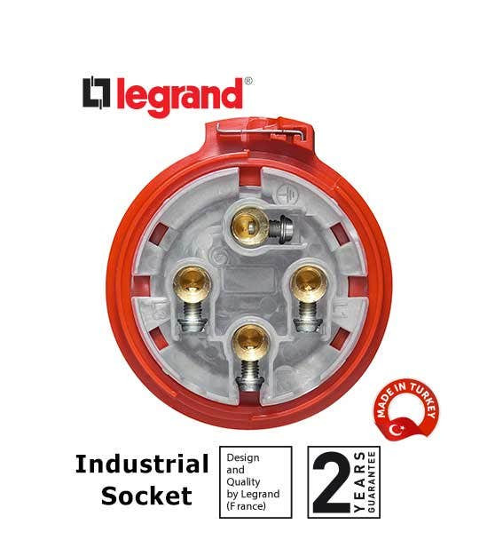 ليجراند - مقبس صناعي P17, IP44, 380/415 V~, 32 A, 3P+E