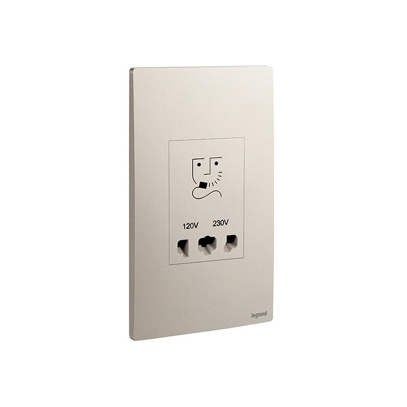 LEGRAND - Shaver Socket Outlet Mallia Senses, 2 Gang, 120/240V, Champagne