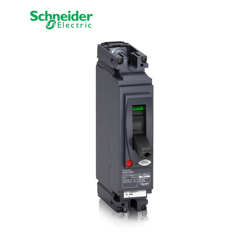 SCHNEIDER - MCCB Breaker, ComPact NSX100N AC/DC, 1P 1d, 25kA at 240 VAC, TMD Trip Unit 63A
