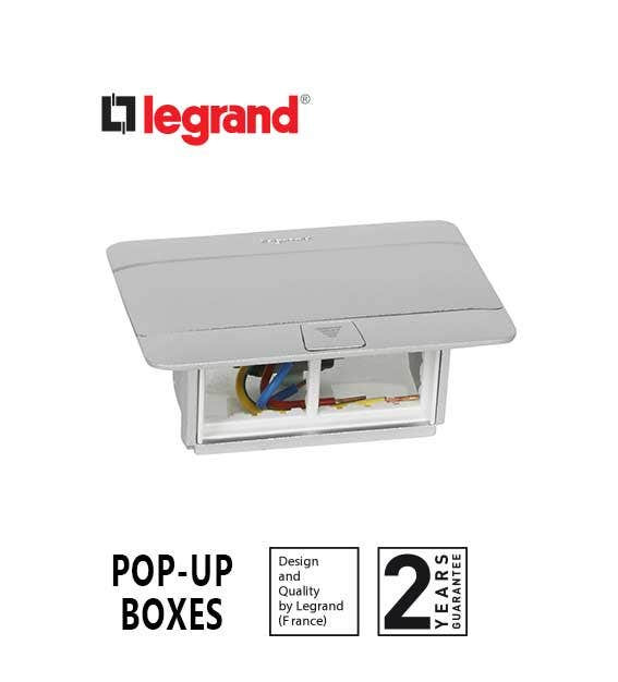 LEGRAND - Pop-Up Box to Be Equipped, 4 Modules, Matt Aluminum Finish