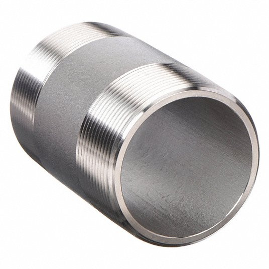 Nipple: 3/4Inch, Male, NPT, 304 Stainless Steel, 6inch L, Threaded on Both Ends