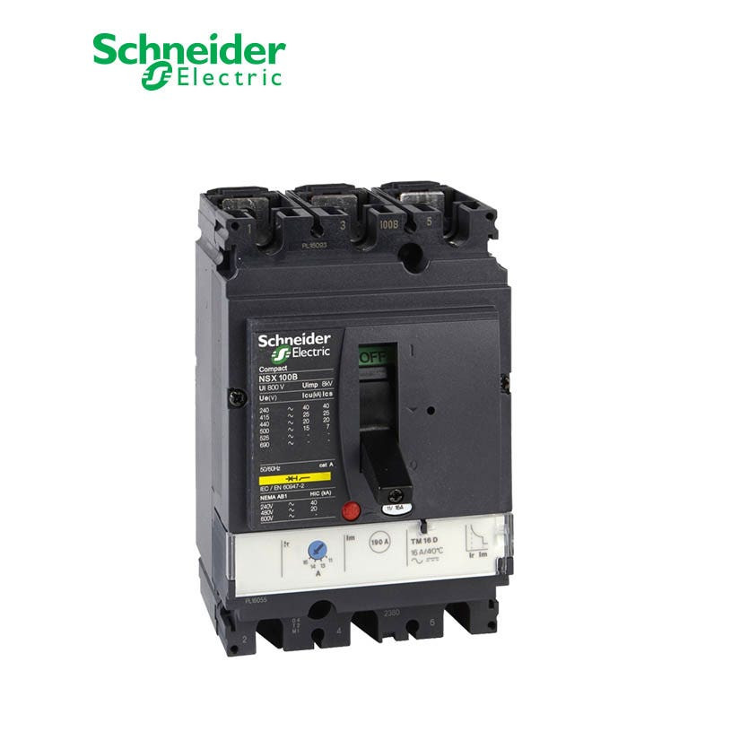 SCHNEIDER - MCCB Breaker, ComPact NSX100B, 3P 3d, TMD Trip Unit 32A, 25kA at 415 VAC