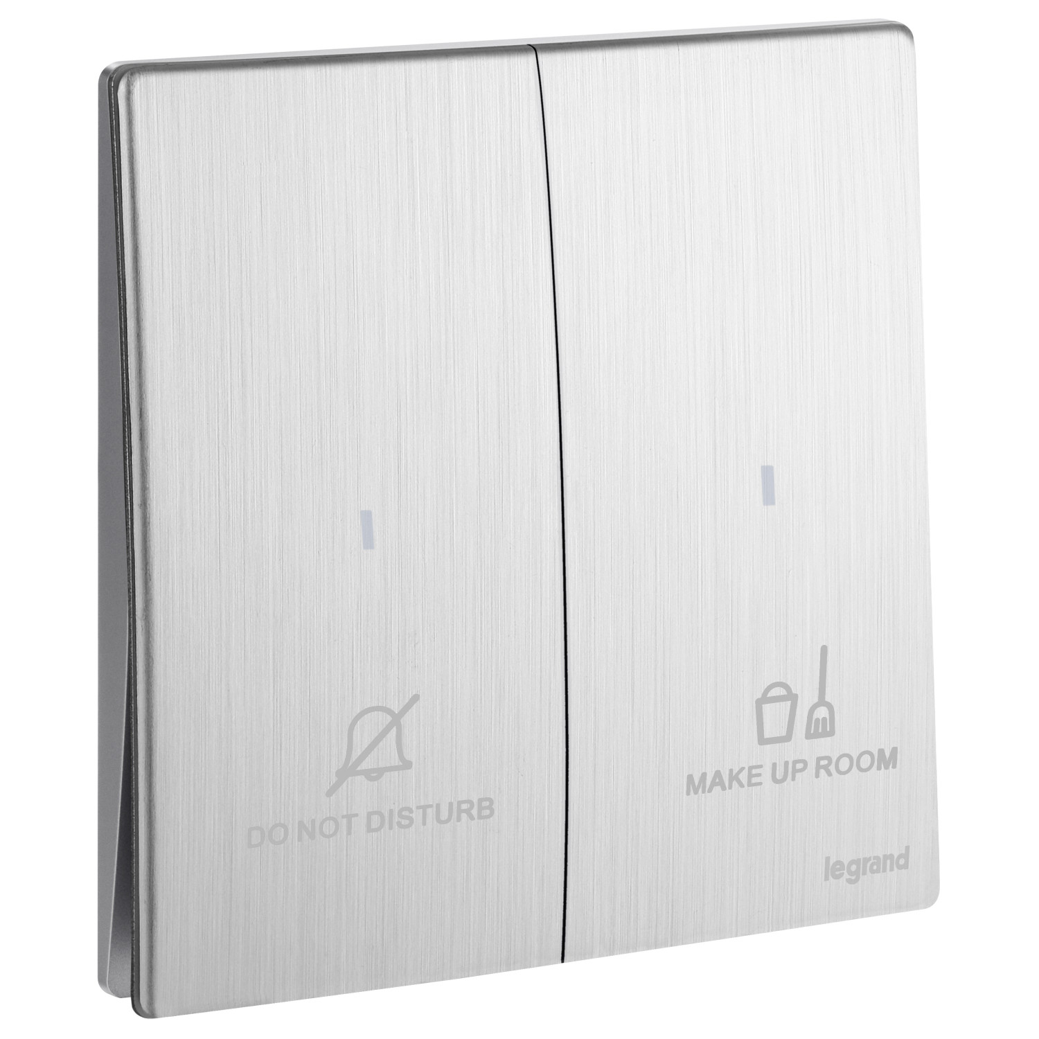 LEGRAND - Switch for Hotel Mallia, Do Not Disturb/Make Up Room, 2 Gang, Brushed Aluminium