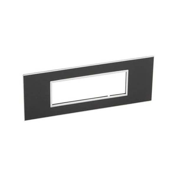 LEGRAND - Plate Arteor, Italian/French/German, Square, 6 Modules, Mirror Black