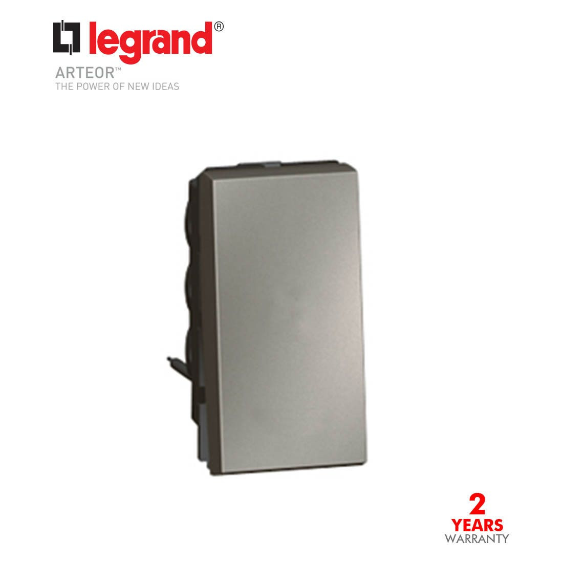 LEGRAND - 2-Way Push-Button Arteor, 1 Module, Magnesium
