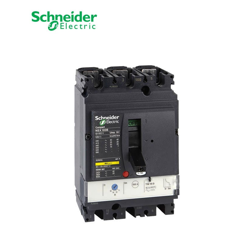 SCHNEIDER - MCCB Breaker, ComPact NSX100B, 3P 3d, TMD Trip Unit 63A, 25kA at 415 VAC