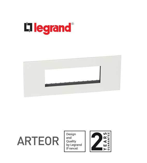 LEGRAND - Plate Arteor, British Std, Square, 6 Modules, White