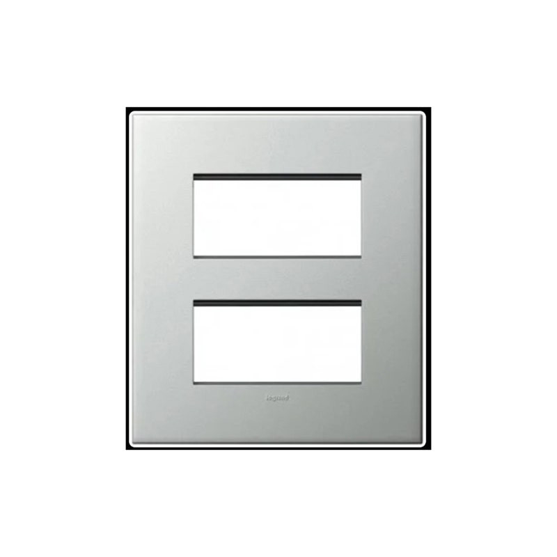 LEGRAND - Cover Plate with Frame Arteor, Indian , 2x4 Modules, Square, Stainless Steel