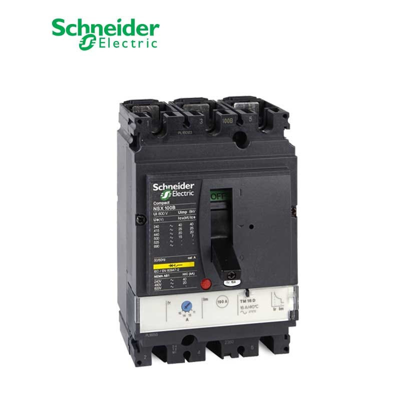 SCHNEIDER - MCCB Breaker, ComPact NSX100B, 3P 3d, TMD Trip Unit 40A, 25kA at 415 VAC