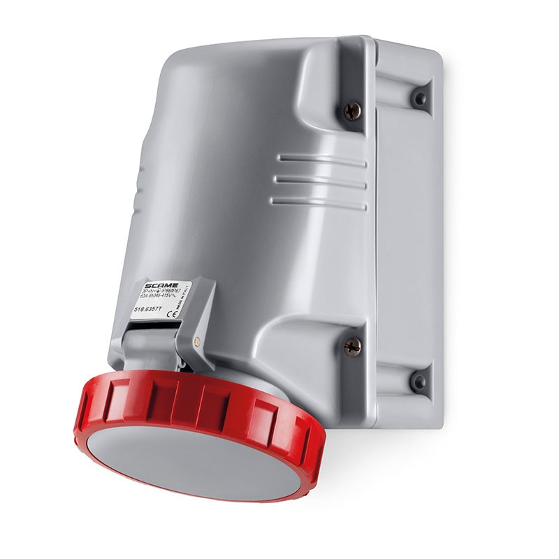 SCAME - Surface Mounting Socket, 125A, 3P+N+E, IP66/IP67/IP69, 6H, 346-415V, 50Hz 60Hz, Mantle Terminals
