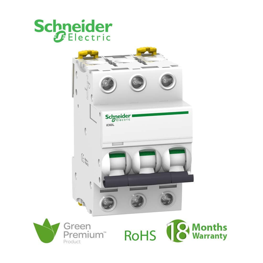 SCHNEIDER - MCB Breaker, Acti9 iC60L, 3P, 40A, C curve