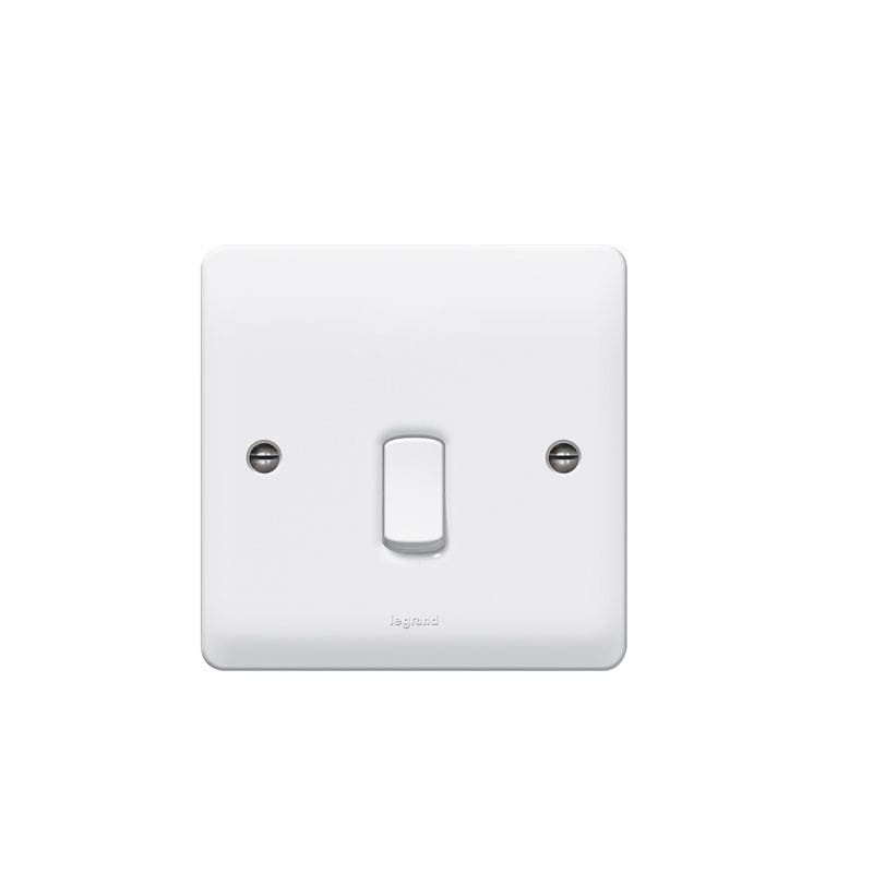 LEGRAND - Double Pole Switch Synergy, DP + Indicator, 20 A, 250 V~, White