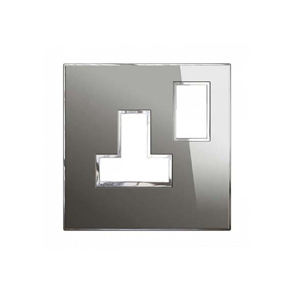 LEGRAND - Plate Arteor, for 5/13A Switched Sockets 1 Gang, BS, Reflective Stainless Steel