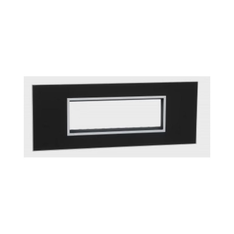 LEGRAND - Cover Plate with Frame Arteor, Indian , 6 Modules, Square, Mirror Black