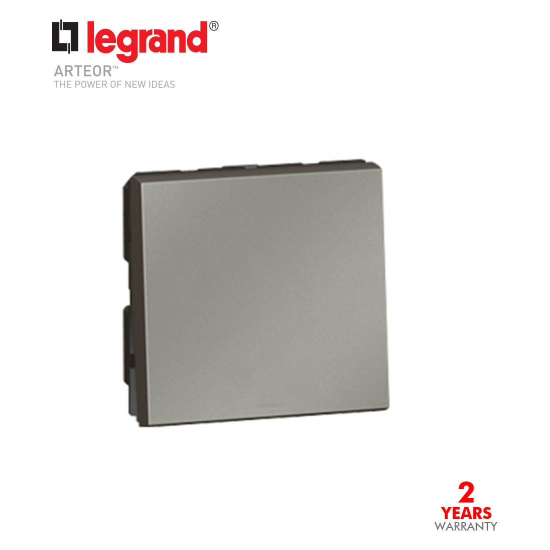 LEGRAND - 1-Way Switch Arteor 20 AX 250 V~, 2 Modules, Magnesium