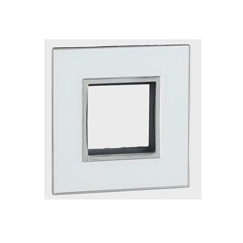 LEGRAND - Cover Plate with Frame Arteor, Indian , 2 Modules, Square, Mirror White