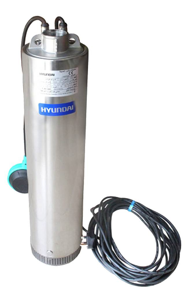 Home Submersible Pump for Fresh Water Stainless Steel | Hyundai - (1.5 HP * 1.25 " IP68 -) Max Height 64m - Max Water Flow 100 L/min.
