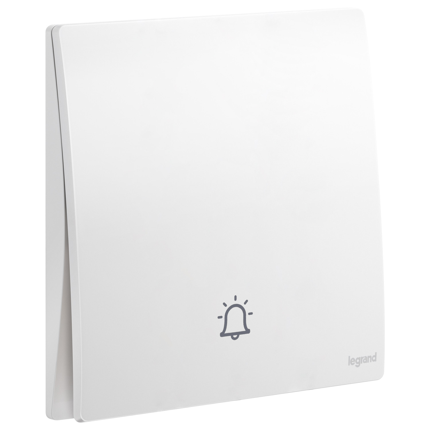 LEGRAND - Push-Button Mallia, N/O Contact with Bell Symbol, 1 Gang, 10 A, 250 V~, Matt White