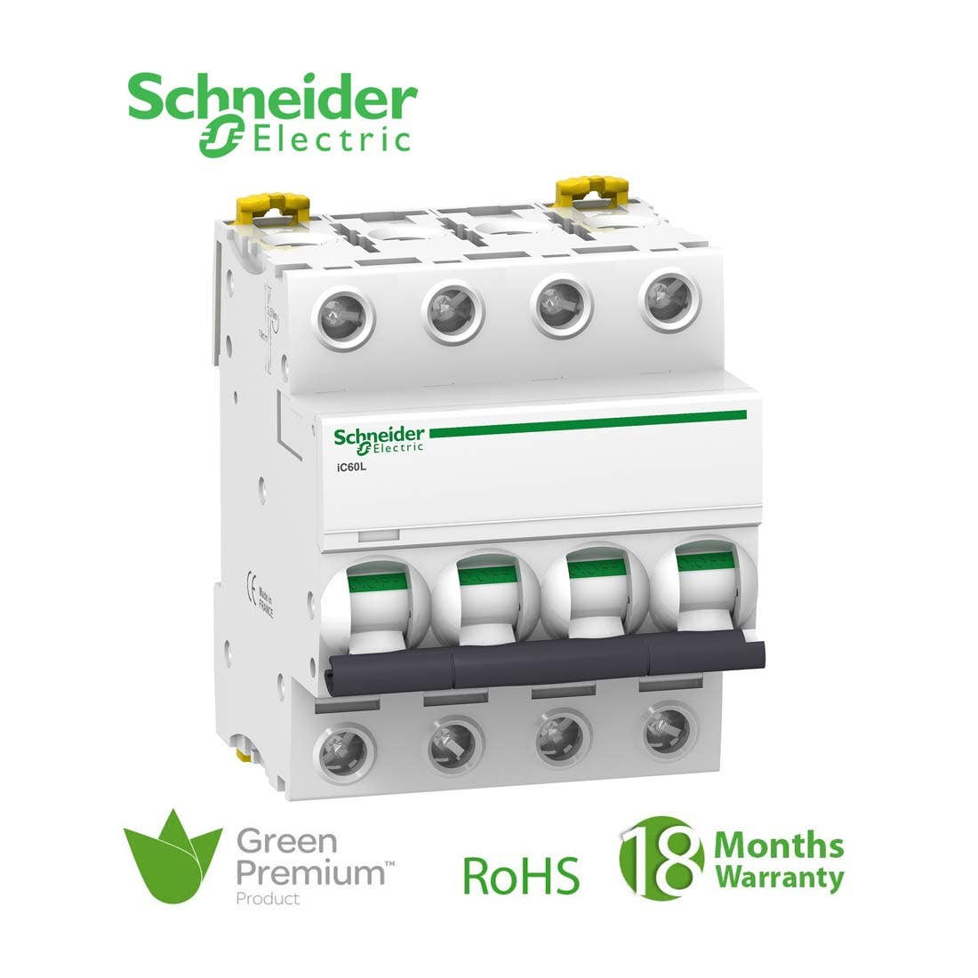 SCHNEIDER - MCB Breaker, Acti9 iC60L, 4P, 40A, C curve