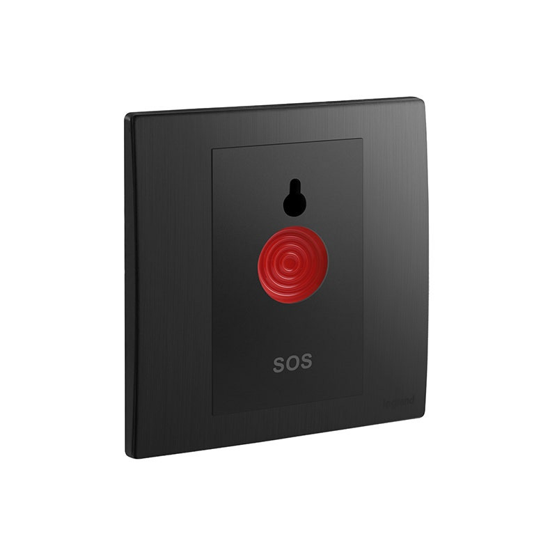 LEGRAND - Emergency Key Switch Mallia Senses, 1 Gang, Brushed Black