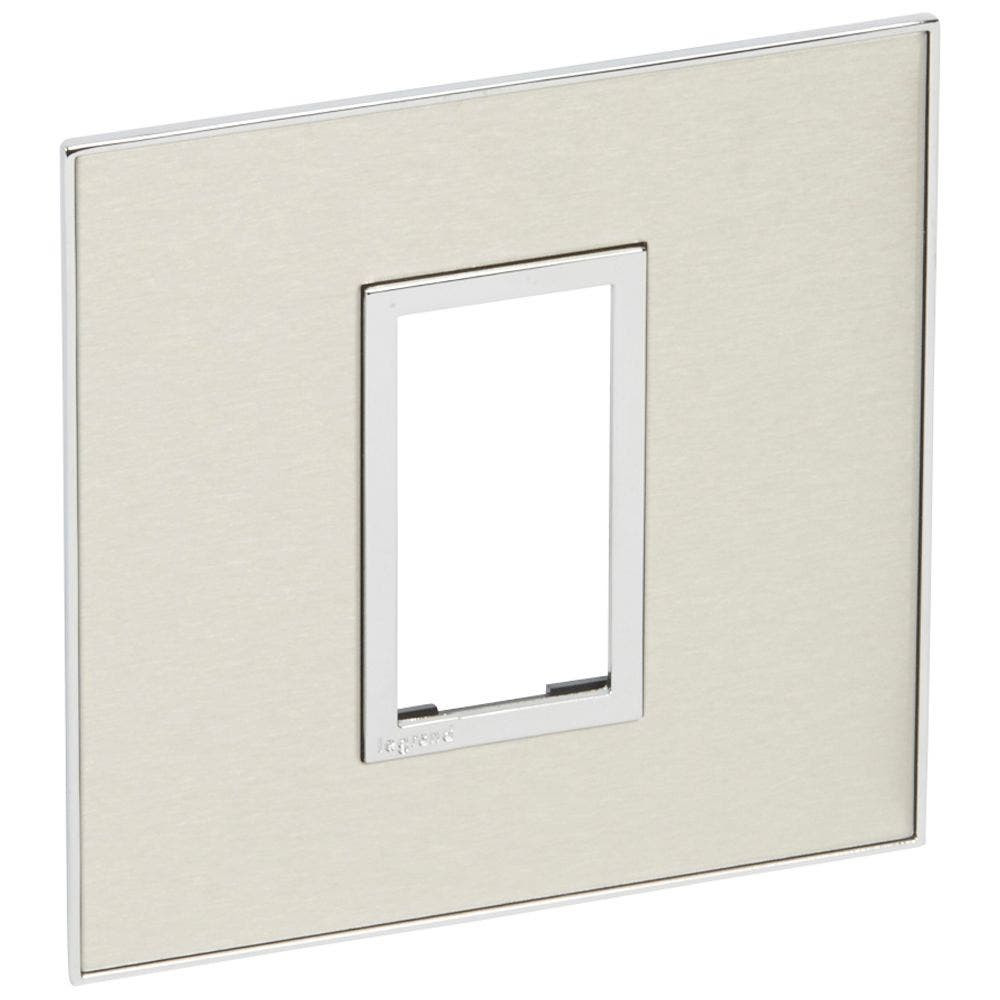 LEGRAND - Plate Arteor, British Std, Square, 1 Module, Stainless Style