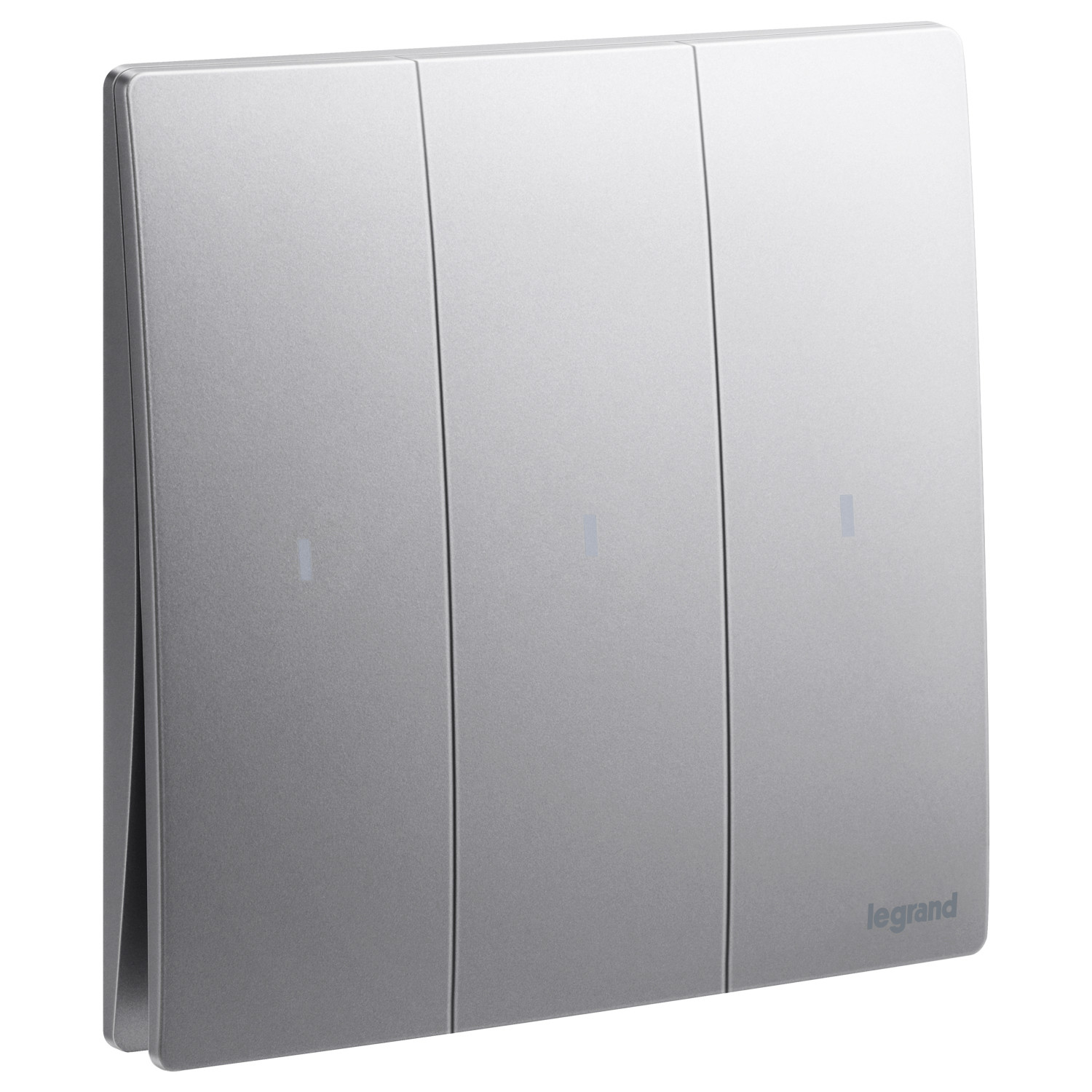 LEGRAND - Illuminated Switch Mallia, 3 Gang, 1 Way, 16 AX, 250 V~, Dark Silver