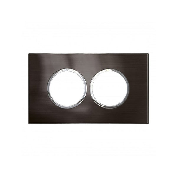 LEGRAND - Plate Arteor, BS, Round, 4 Modules, 2 Gang, Brushed Metal Black
